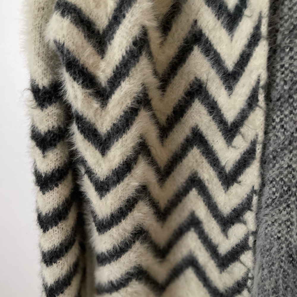 Sioni Open‎ Front Zigzag Pattern Long Cardigan Co… - image 5